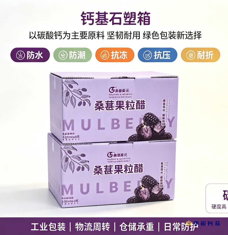 桑葚果粒醋——钙基石塑箱